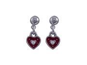 Dlux Jewels SR Red Silver Red Heart Earrings