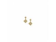 Fine Jewelry Vault UBNER40390Y14CZ April Birthstone CZs Squarish Earrings in 14K Yellow Gold 0.50 CT TGW 42 Stones