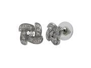 Dlux Jewels Silver Crystal Stud Earrings
