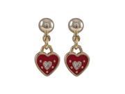 Dlux Jewels Gold Red Heart Earrings