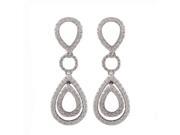 Dlux Jewels 2 Step Sterling Silver Cubic Zirconia Earrings