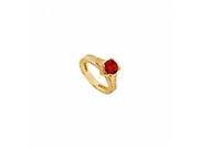 Fine Jewelry Vault UBUJ2953Y14CZR Created Ruby CZ Engagement Ring 14K Yellow Gold 2.50 CT TGW 118 Stones