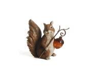 NorthLight 9.5 in. Brown Squirrel with an Acorn Solar Lighted Outdoor Garden Patio Statue