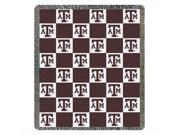 Manual Woodworkers and Weavers ATXAM Texas Aand M University Checkered 2 Layer Throw Blanket Woven 46 X 60 in.
