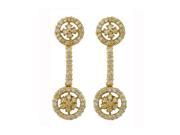 Dlux Jewels Sterling Silver Vermail Gold White Cubic Zirconia Earrings