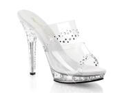 Fabulicious LIP102RS_C_M 8 0.75 in. Platform Two Band Slide Shoe Clear Size 8