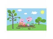 Peppa Pig JL1394M XL Chair Rail Prepasted Mural 6 x 10.5 in. Ultra strippable Blue Pack of 4