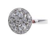 Dlux Jewels Sterling Silver Round Cubic Zirconia Ring Size 7