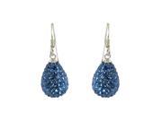 Dlux Jewels Blue Sterling Silver Light Blue Crystal Teardrop with Earrings 10 x 14 mm