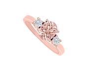 Fine Jewelry Vault UBNR83133P148X6DMG Morganite Diamonds Three Stone Engagement Ring 2 Stones