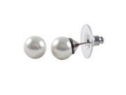Dlux Jewels PR 8M wh 8 mm White Pearl Post Earrings