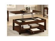 Homelegance 3256RF 30 Ballwin Collection Cocktail Table with Lift Top Functional Drawer on Casters Cherry 48 x 26 x 18 in.