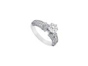 Fine Jewelry Vault UBJ3046AGCZ CZ Engagement Ring Sterling Silver 1 CT CZs