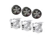 Omix Ada 15210.15 Large X Clamp Round LED Light Kit Silver 3 Pieces
