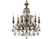 Regis Collection 5116 EB GT MWP Golden Teak Hand Polished Crystal Wrought Iron Chandelier English Bronze Finish