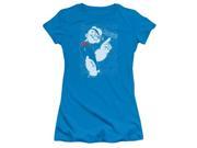 Trevco Popeye Get To The Point Short Sleeve Junior Sheer Tee Turquoise Small