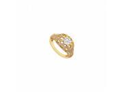 Fine Jewelry Vault UBJ8469AGVYCZ CZ Engagement Ring 18K Yellow Gold Vermeil 1 CT CZs