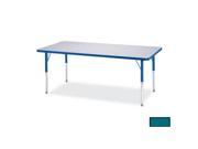 RAINBOW ACCENTS 6403JCT005 KYDZ ACTIVITY TABLE RECTANGLE 24 in. x 48 in. 11 in. 15 in. HT GRAY TEAL