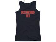Trevco Rambo Iii Logo Juniors Tank Top Black Large