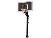 First Team Jam Eclipse BP Steel Smoked Glass In Ground Adjustable Basketball System Maroon