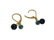 Dlux Jewels Asst Gold Filled Gold Lever Back with 2 Shamballa Crystals Earrings