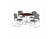 OFM PKG BRK 08 0003 Breakroom Package Featuring 36 in. Round Multi Purpose Table with Four Multiuse Plastic Seat Back Stack Chairs