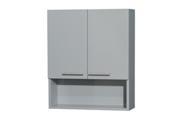 Wyndham Collection WCRYV207DG Bathroom Wall Mounted Storage Cabinet In Dove Gray Two Door
