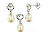 Doma Jewellery SSTL032W Sterling Silver And Freshwater Pearl Earring And Pendant Set