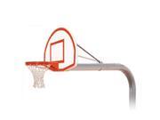 First Team Brute Max Steel Aluminum In Ground Fixed Height Basketball System Sienna Orange