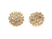 Dlux Jewels Gold White Cubic Zirconia Clip Post Earrings