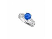 Fine Jewelry Vault UBUNR50862EAGCZS CZ Sapphire Criss Cross Ring in 925 Sterling Silver 56 Stones