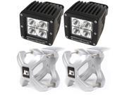 Omix Ada 15210.32 Small X Clamp Square LED Light Kit Silver 2 Pieces