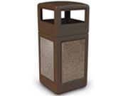 Commercial Zone 72045599 StoneTec Square Dome Lid Brown with Riverstone