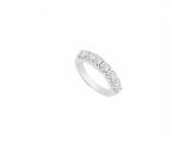 Fine Jewelry Vault UBW127BW14DRS7 14K White Gold Round Prong Set Diamond Wedding Band 0.35 CT Size 7