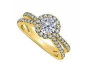 Fine Jewelry Vault UBNR50531Y14D Diamond Engagement Ring With 14K Yellow Gold Split Shank