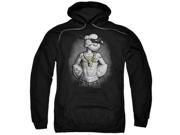 Trevco Popeye Hardcore Adult Pull Over Hoodie Black Small