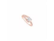 Fine Jewelry Vault UBJS3004AP14D April Birthstone Diamond Engagement Ring in 14K Rose Gold 0.75 CT