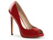 Pleaser SEXY42_R 12 0.25 in. Platform Peep Toe Pump Shoe Red Size 12