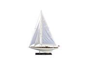 Handcrafted Model Ships INT R 35 Wooden Intrepid Model Sailboat Decoration 35 in.