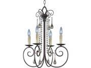 Maxim Lighting 22204UR Adriana 4 Light Chandelier with Crystals Urban Rustic