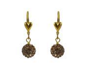 Dlux Jewels GF chmp Gold Champagne Gold Filled Shamballa Earrings