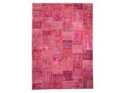 EORC X35912 10.08 x 14.08 ft. Pink Hand Knotted Wool Turkish Patch Rug