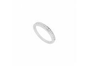 Fine Jewelry Vault UBW224BW14DRS7.5 14K White Gold Diamond Wedding Band 0.15 CT Size 7.5