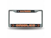 Rico Industries RIC FCGL3801 Baltimore Orioles MLB Bling Glitter Chrome License Plate Frame