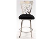 Chintaly Imports 0413 CS Laser Cut Back Memory Swivel Counter Stool Brushed Nickel Plated