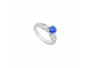 Fine Jewelry Vault UBJS227AW14DTZRS9 14K White Gold Tanzanite Diamond Engagement Ring 1.00 CT Size 9
