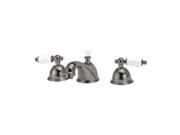 World Imports 289833 Bradsford 2 Handle Widespread Adjustable Center Lavatory Faucet with Porcelain Lever Handles Satin Nickel