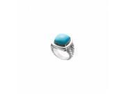 Fine Jewelry Vault UBRT14W14TQ 101RS8 Turquoise Rope Ring 14K White Gold 10.00 CT Size 8