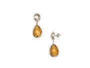 Dlux Jewels Gold Champagne Cubic Zirconia Earrings 5 mm