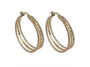Dlux Jewels Tri Colored Brass Hoop with Earrings